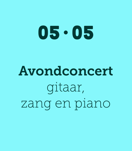 Avondconcert gitaar, zang en piano