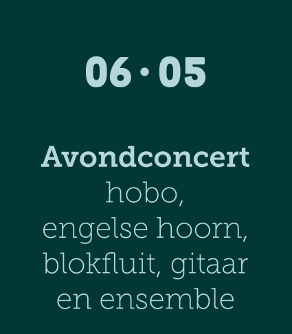 Avondconcert 06/05 hobo, engelse hoorn, blokfluit, gitaar & ensemble