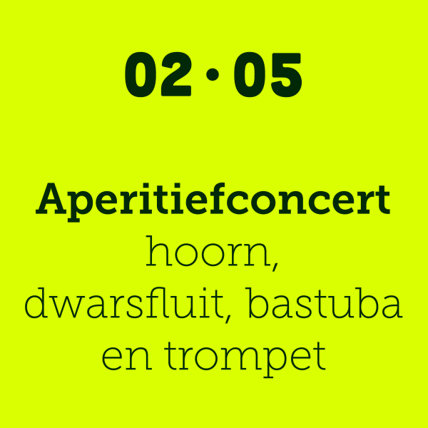 Aperitiefconcert hoorn, dwarsfluit, bastuba en trompet
